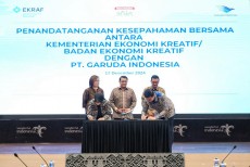 Kemenekraf-Garuda Indonesia Kolaborasi Promosikan Kekayaan Intelektual Lokal