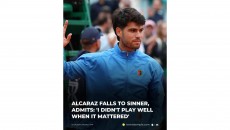 Alcaraz soal Kekalahan dari Sinner di Monte Carlo: 'Saya Tidak Bermain Bagus di Momen-momen Penting'