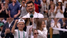 Disaksikan Istri dan Dua Anaknya, Djokovic Sukses Tumbangkan Wu Yibing di Babak Pertama Wimbledon, Sinner Juga Aman