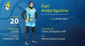 Putri Andya Agustina, Pemain Muda Kapten Tim Jakarta Elektrik PLN