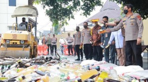 Polda DIY Musnahkan Ribuan Miras Hasil Operasi Pekat