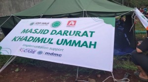 LPB MUI Gandeng Indonesia Care dan MDMC Dirikan Masjid Darurat di Cianjur
