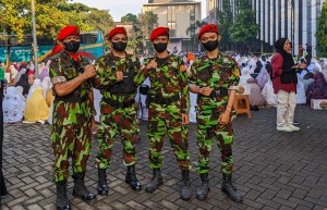 Kokam dan Banser Kompak Jaga Salat Idul Adha di Grand Wisata Bekasi