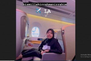 Terbang ke LA, Putri Ariani: Bismillahirrahmanirrahim, Doain Ya Guys