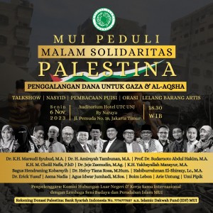 Setelah Aksi Bela Palestina, MUI Gelar Malam Solidaritas Penggalangan Dana