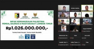 Pemkab dan BAZNAS Lombok Timur Salurkan Infaq Kemanusiaan Palestina Rp1,026 Miliar