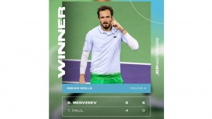 Medvedev Sukses Singkirkan Tommy Paul, Dan Siap Siap Dihadang Fils di Babak keempat BNP Paribas Open