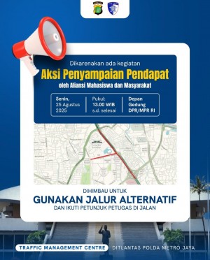 Demo 25 Agustus di DPR Ricuh, Sejumlah Jalur Ditutup dan Warga Diimbau Gunakan Jalur Alternatif Ini