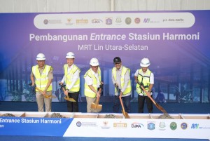 Gubernur Pramono Anung Resmikan Groundbreaking Pintu Masuk MRT Stasiun Harmoni