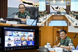 Wakasau Pimpin Rapat Pelaksanaan WFH di Mabesau, Tekankan Efisiensi dan Tetap Menjaga Kesiapsiagaan