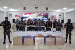 Sinergitas TNI AL dan Bea Cukai Gagalkan Penyelundupan 3,9 Juta Batang Rokok Ilegal di Makassar, Selamatkan Kerugian Negara Miliaran Rupiah