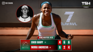 Coco Gauff Memenangkan Duel Sengit dan Melelahkan Melawan Mirra Andreeva di Italia Open 4-6, 6-2, 6-4