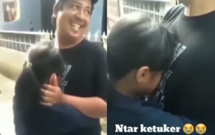 Kocak, Video Anak Larang Ayahnya Potong Sapi di Masjid Viral Lagi