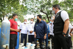 Dirikan Pos Layanan Oksigen Gratis, Erick Thohir Apresiasi Langkah Herman Deru