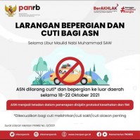 Kemenpan RB : ASN Dilarang Cuti Bepergian saat Libur Maulid