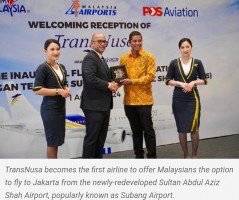 Pesawat TransNusa Terbang Perdana Dari Bandara Subang ke Jakarta