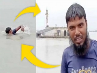 Imam Muda di Bangladesh Terjang Banjir agar Masjid Tak Sepi Jamaah