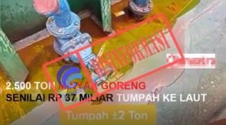 Video Viral Minyak Goreng Tumpah ke Laut Senilai Rp37 Miliar Hoaks