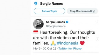 Sergio Ramos Turut Berdukacita atas Insiden Kanjuruhan