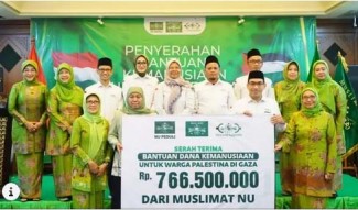 Muslimat NU Serahkan Bantuan Kemanusiaan Rp766 Juta untuk Rakyat Palestina