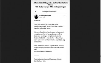 Penyebar Hoaks Laudya Cynthia Bella Menikah Minta Maaf: Mohon Jangan Disebar