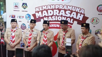 Menag Prof Nasaruddin: Madrasah dan Pesantren Wajib Kegiatan Pramuka
