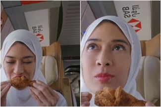 Video Dian Sastro Berhijab Putih Makan Ayam Krispi Bikin Netizen Gagal Fokus
