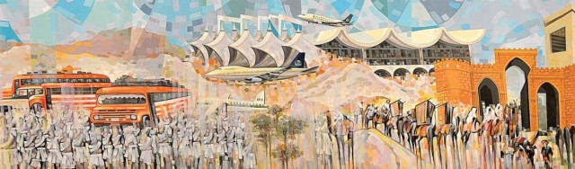 Lorong Waktu Ibadah Haji Pada Mural di Bandara King Abdul Aziz