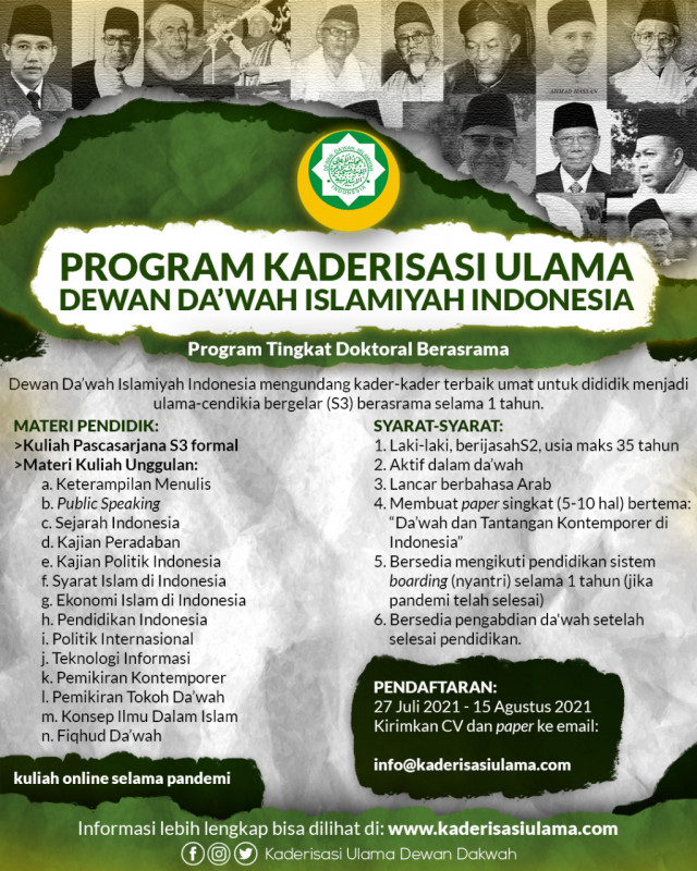 Dewan Dakwah Buka Kaderisasi Ulama, Bukan Sekadar Cetak Doktor