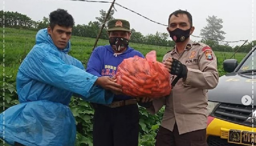 Anggota Brimob Gandeng Petani Bikin Program Sedekah Sayur
