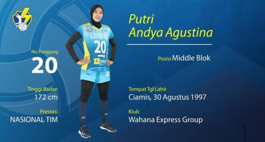 Putri Andya Agustina, Pemain Muda Kapten Tim Jakarta Elektrik PLN