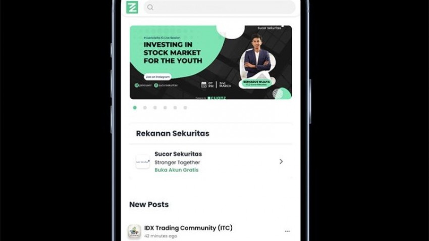 Aplikasi Cuanz Gandeng Sucor Jadi Pilihan Milenial Berinvestasi