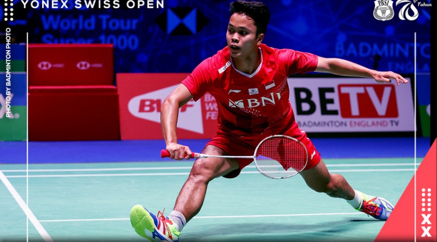 Swiss Open 2022: Anthony Ginting Menangkan Duel Merah-Putih atas Vito