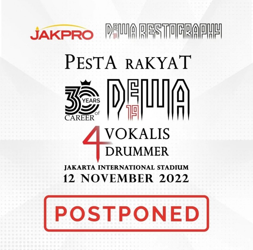 Konser Pesta Rakyat Dewa 19 di JIS Ditunda ke Februari 2023
