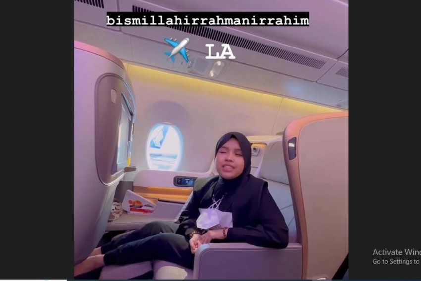 Terbang ke LA, Putri Ariani: Bismillahirrahmanirrahim, Doain Ya Guys