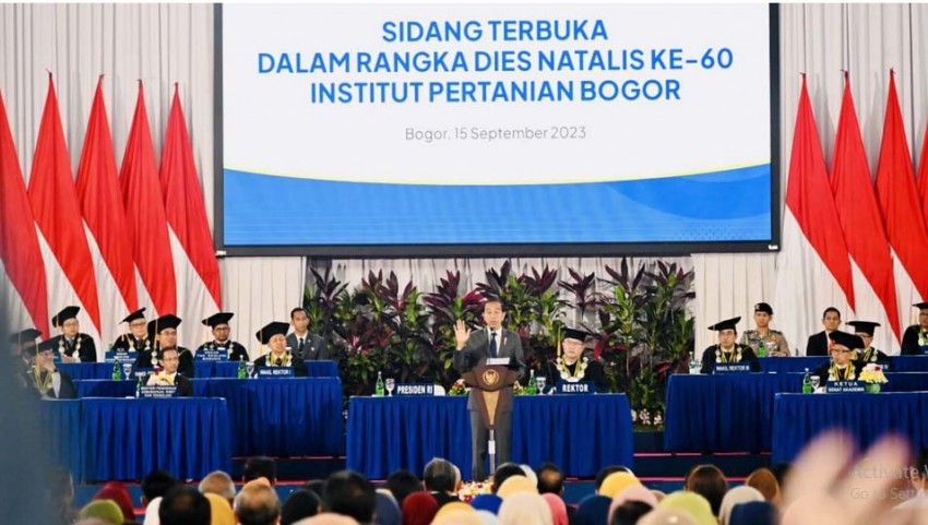 Pidato Dies Natalis IPB, Presiden Dorong Inovasi Besar Hadapi Tantangan Krisis Global
