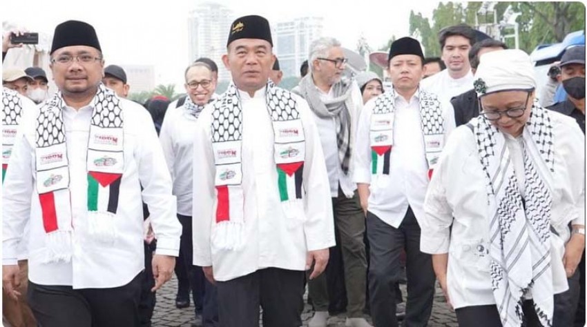 Aksi Solidaritas di Monas, Menag Tegaskan Posisi Indonesia Bersama Palestina