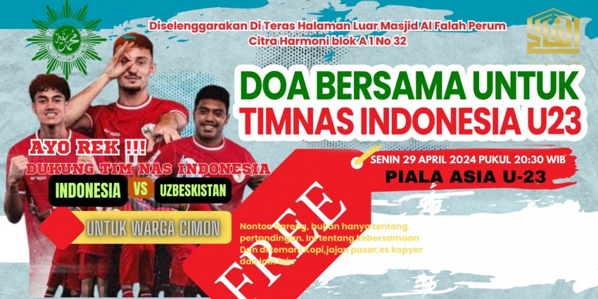 Dukung Timnas di Semifinal, Remaja Masjid Al Falah Citra Harmoni Sidoarjo Gelar Doa Bersama