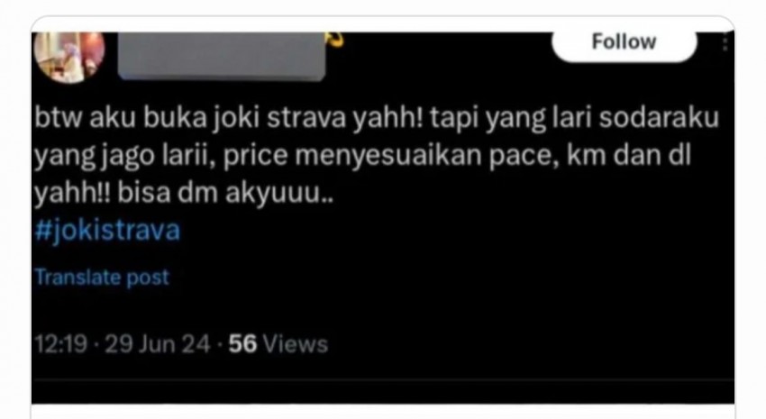 Fomo Olahraga Lari Membuat Jasa Joki Strava Viral