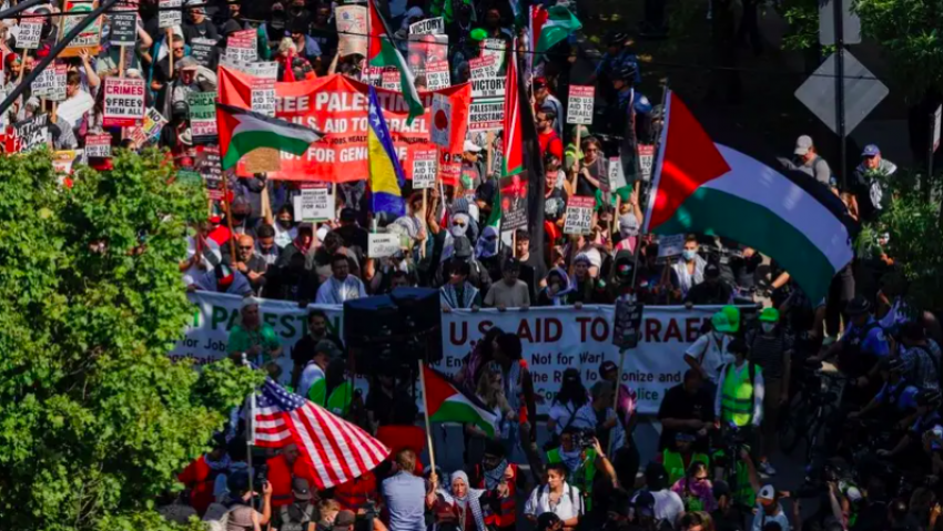 Ribuan Orang Demo Menentang Perang Gaza di Konvensi Nasional Demokrat