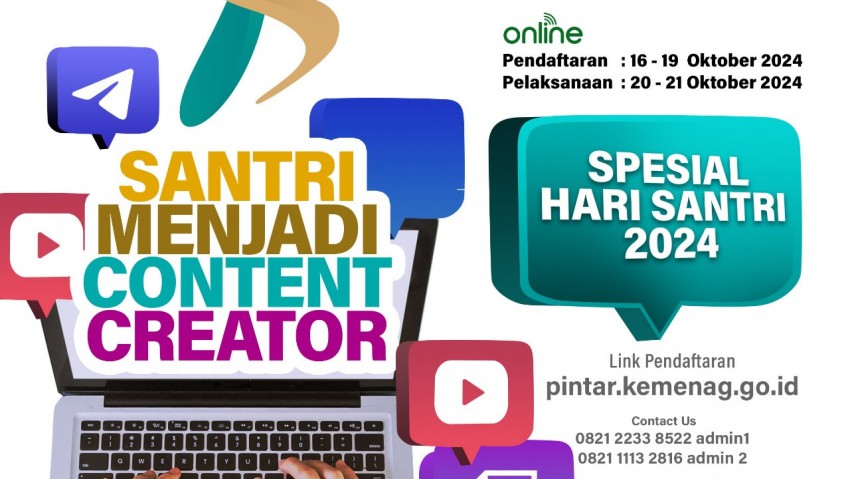 Santri Segera Merapat! Kemenag Bikin Pelatihan Content Creator dan Artificial Intelligence