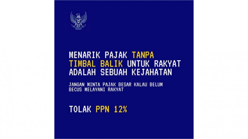 Rakyat Kibarkan Garuda Biru, Tolak Keras PPN 12 Persen