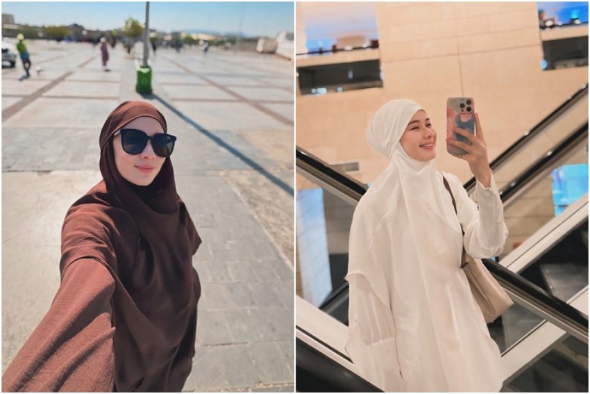 5 Potret Memesona Iris Wullur saat Beribadah Umrah di Tengah Isu Diselingkuhi