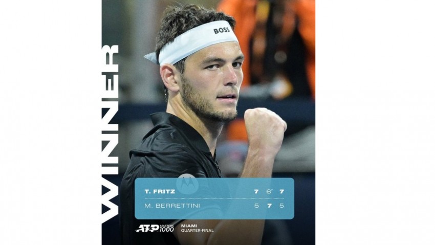 Fritz Bangkit Usai Gagal 6 Match Point, Kalahkan Berrettini di Miami Open, di Semifinal Bertemu Jakub Mensik