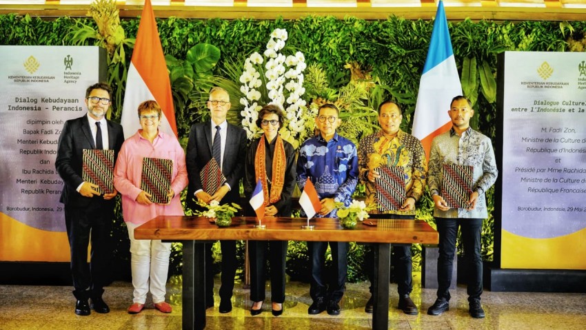 Indonesia-Prancis Sepakati 5 Kerja Sama Budaya di Borobudur, Menbud Fadli Zon Libatkan Para Pelaku Budaya