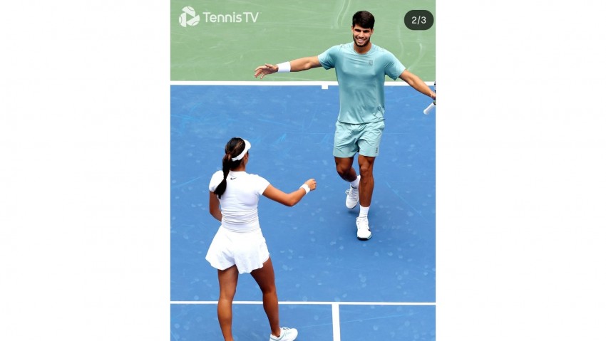 Duet Si Cantik Emma Raducanu - Alcaraz Dikalahkan Pasangan Draper-Pegula, Tapi Memenangkan Hati Penonton