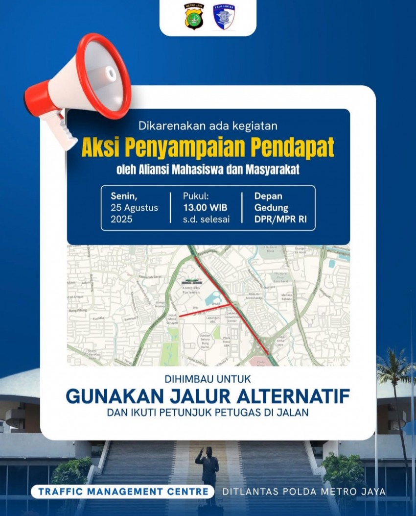 Demo 25 Agustus di DPR Ricuh, Sejumlah Jalur Ditutup dan Warga Diimbau Gunakan Jalur Alternatif Ini