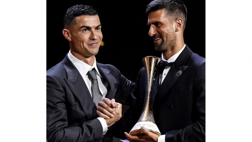 Ronaldo Serahkan Globe Sports Award kepada Djokovic: Saling Memuji Punya Kisah Mirip dan Kejar Gol ke 1000 dan Grand Slam ke 25