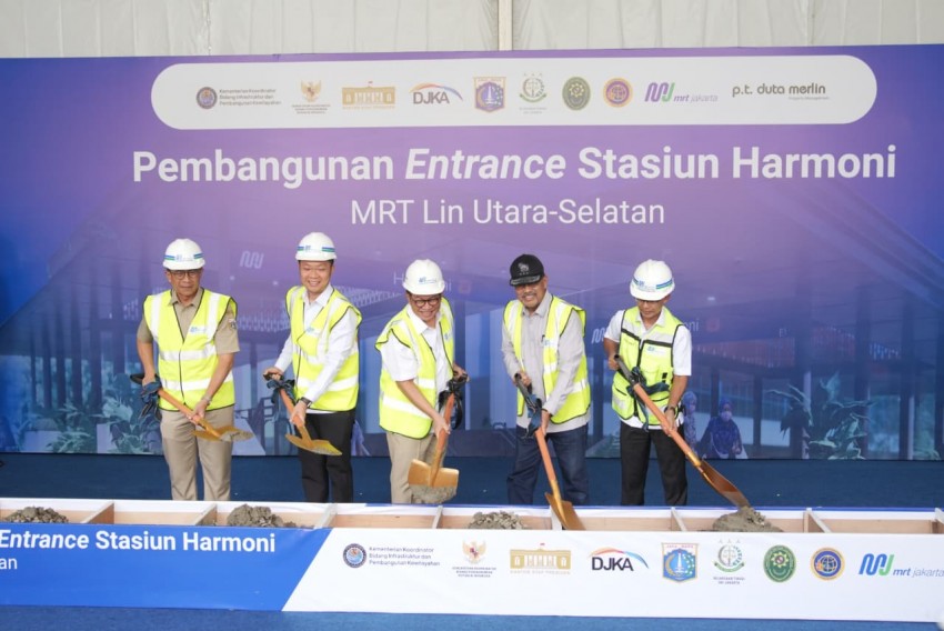 Gubernur Pramono Anung Resmikan Groundbreaking Pintu Masuk MRT Stasiun Harmoni