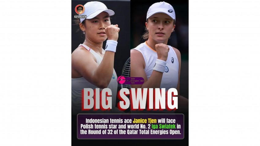 Janice Tjen Tampil Ganas, Hancurkan Haddad Maia di Qatar Open 2026, Langsung Tantang Swiatek, Petenis no 2 Dunia